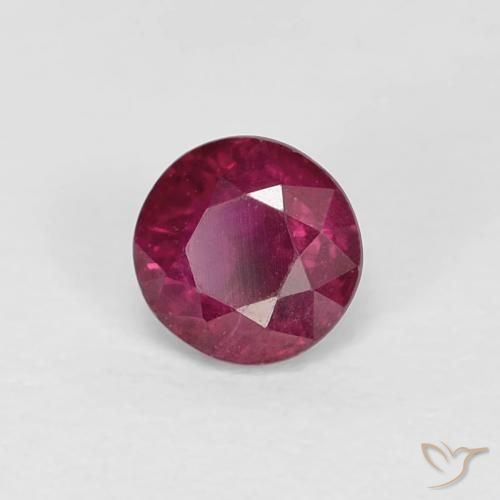 Rubí Rojo vino intenso natural de 0.36 ct, Redondo, VS-SI