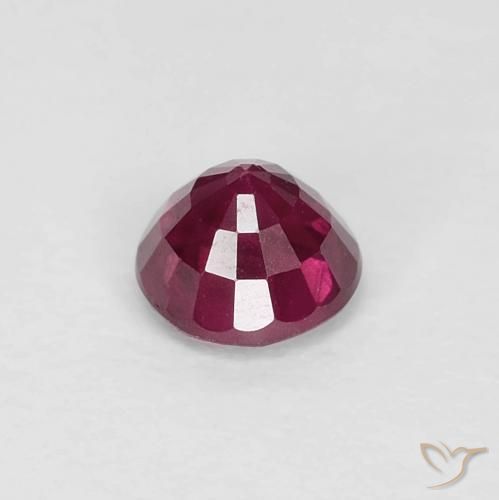 Rubí Rojo vino intenso natural de 0.36 ct, Redondo, VS-SI
