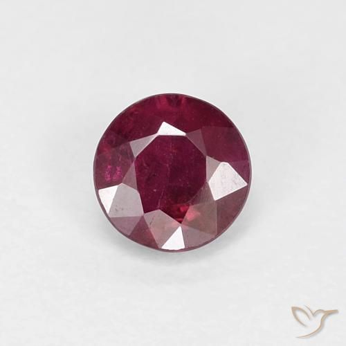 0.30ct Natural Rojo oscuro Rubí, Redondo, VS-SI