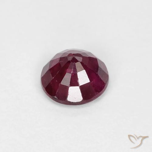 Rubí Rojo oscuro natural de 0.30 ct, Redondo, VS-SI