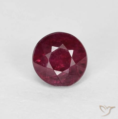 0.40ct Natural Rojo vino Rubí, Redondo, VS-SI