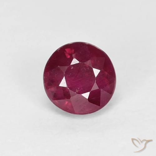 0.40ct Natural Rojo oscuro Rubí, Redondo, VS-SI