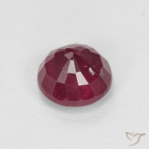 Rubí Rojo oscuro natural de 0.43 ct, Redondo, SI