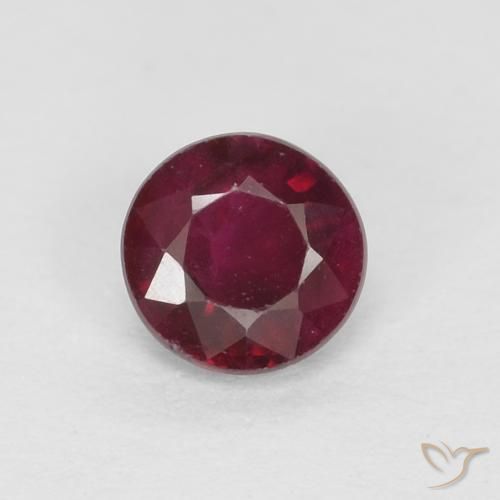0.34ct Natural Rojo vino Rubí, Redondo, VS