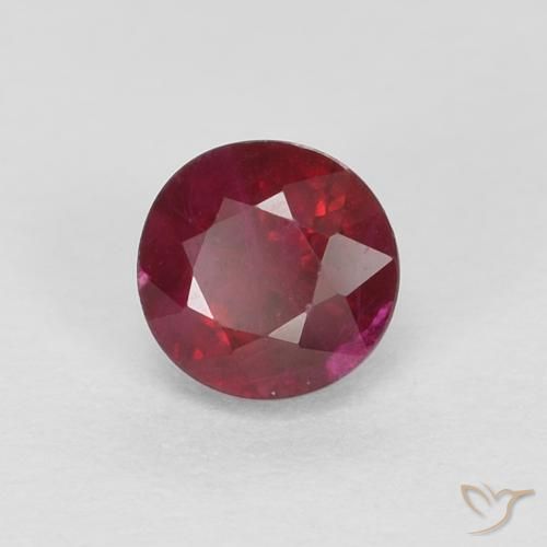 Rubí Rojo vino intenso natural de 0.43 ct, Redondo, SI