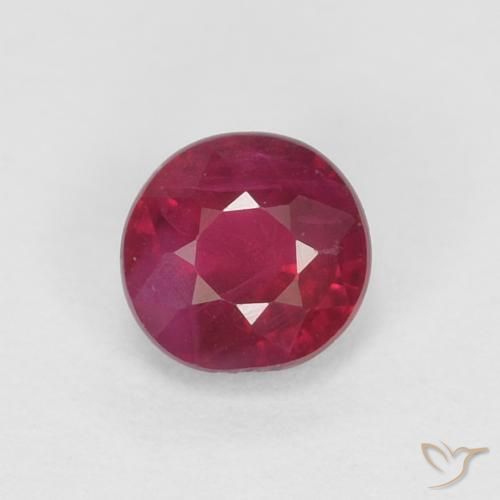 0.36ct Natural Rojo oscuro Rubí, Redondo, SI