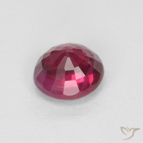 Rubí Rojo oscuro natural de 0.36 ct, Redondo, SI