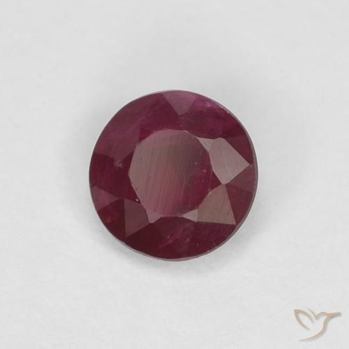 Rubí Rojo oscuro natural de 0.29 ct, Redondo, SI