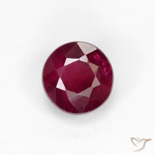 0.42ct Natural Rojo oscuro Rubí, Redondo, VS-SI