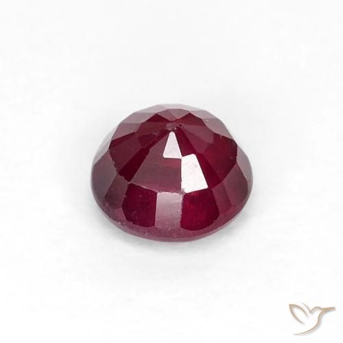 Rubí Rojo oscuro natural de 0.42 ct, Redondo, VS-SI