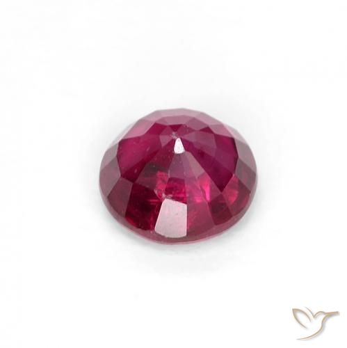 Rubí Rojo oscuro natural de 0.33 ct, Redondo, VS-SI