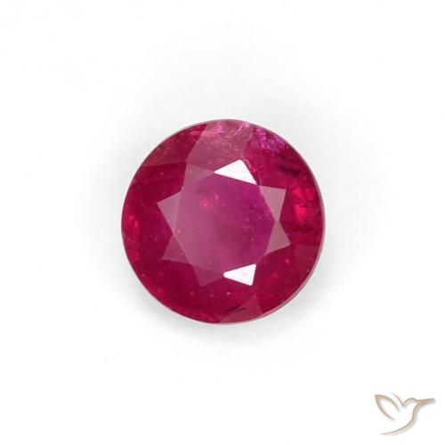 Rubí Rojo vino intenso natural de 0.31 ct, Redondo, VS-SI