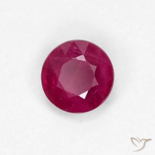 Rubí Rojo vino intenso natural de 0.34 ct, Redondo, VS-SI