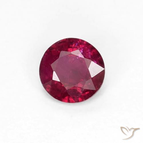 Rubí Rojo vino intenso natural de 0.29 ct, Redondo, VS-SI