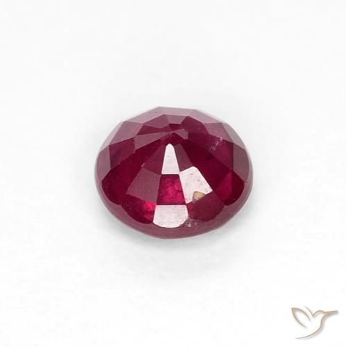 Rubí Rojo oscuro natural de 0.33 ct, Redondo, VS-SI