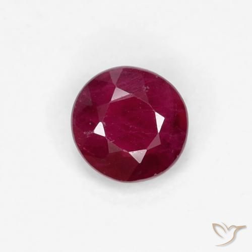 0.30ct Natural Rojo oscuro Rubí, Redondo, VS-SI
