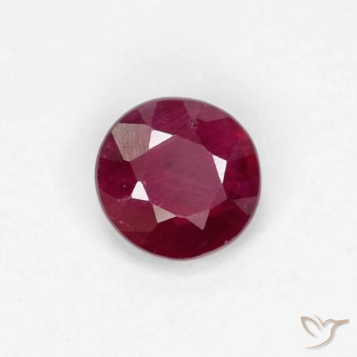 Rubí Rojo oscuro natural de 0.30 ct, Redondo, VS-SI