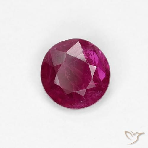 Rubí Rojo vino intenso natural de 0.31 ct, Redondo, VS-SI