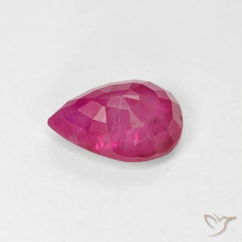 Rubí Rosado rojizo natural de 0.99 ct, En forma de pera, VS-SI