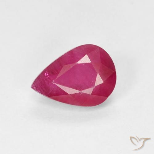 0.96ct Natural Rojo rosado Rubí, En forma de pera, VS-SI