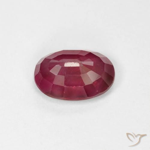 Rubí Rojo vino natural de 0.99 ct, Ovalada, VS-SI