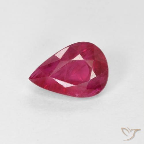 0.92ct Natural Rojo rosado Rubí, En forma de pera, VS-SI