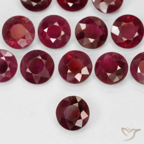 Rubí Rojo oscuro natural de 0.29 ct, Redondo, VS