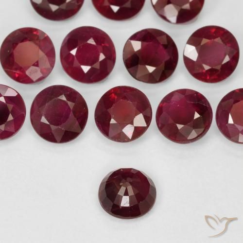 Rubí Rojo oscuro natural de 0.29 ct, Redondo, VS