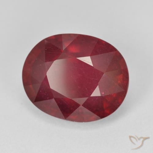 Rubí Rojo oscuro natural de 10.38 ct, Ovalada, VS