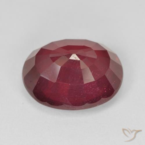 Rubí Rojo oscuro natural de 10.38 ct, Ovalada, VS