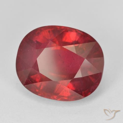 Rubí Rojo intenso natural de 12.68 ct, Ovalada, VS