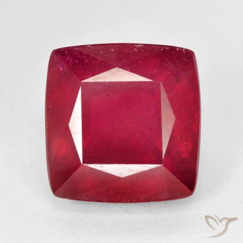 7.67ct Natural Rojo oscuro Rubí, Forma Cojín, VS