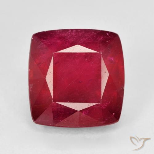 7.12ct Natural Rojo oscuro Rubí, Forma Cojín, VS