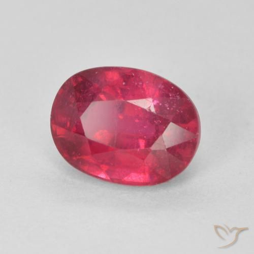 Rubí Carmesí intenso natural de 1.99 ct, Ovalada, VS