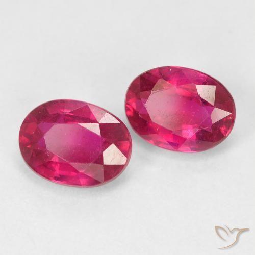 Gemas de Rubí Rojo claro natural de 2.28 ct, Ovalada, VS