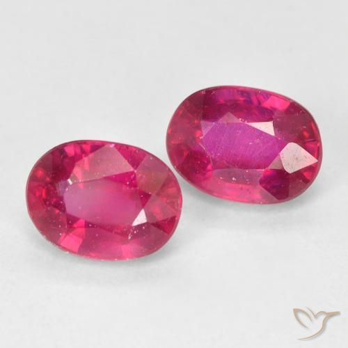 Gemas de Rubí Rojo claro natural de 2.55 ct, Ovalada, VS