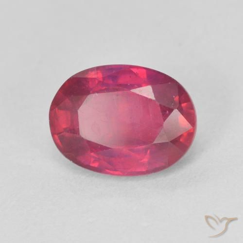 Rubí Rojo medio natural de 1.74 ct, Ovalada, VS