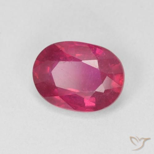 Rubí Rojo claro natural de 1.54 ct, Ovalada, VS