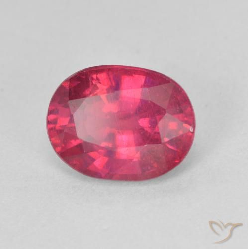 Rubí Rojo medio natural de 1.85 ct, Ovalada, VS