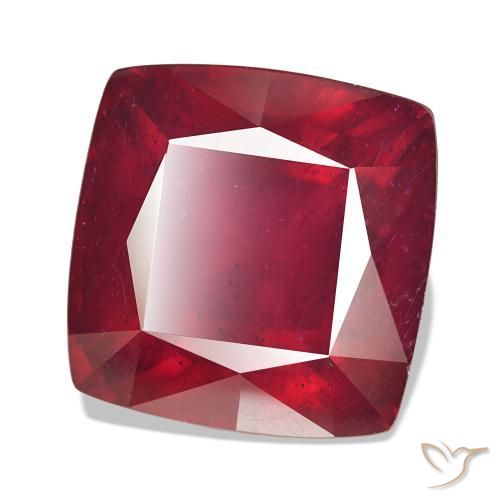 Rubí Rojo sangre natural de 30.90 ct, Corte Cojín, VS
