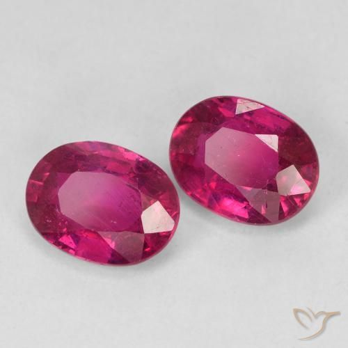 Gemas de Rubí Rojo claro natural de 3.48 ct, Ovalada, VS