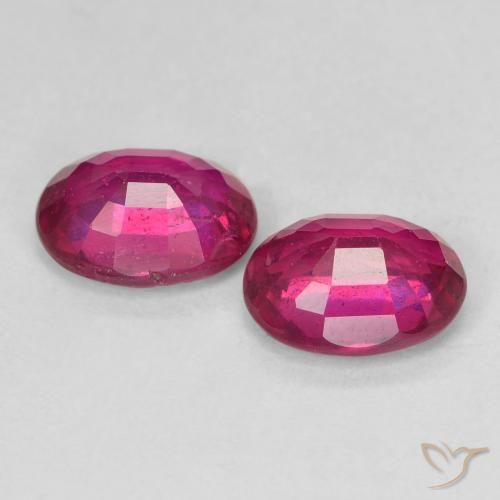 Gemas de Rubí Rojo claro natural de 3.48 ct, Ovalada, VS