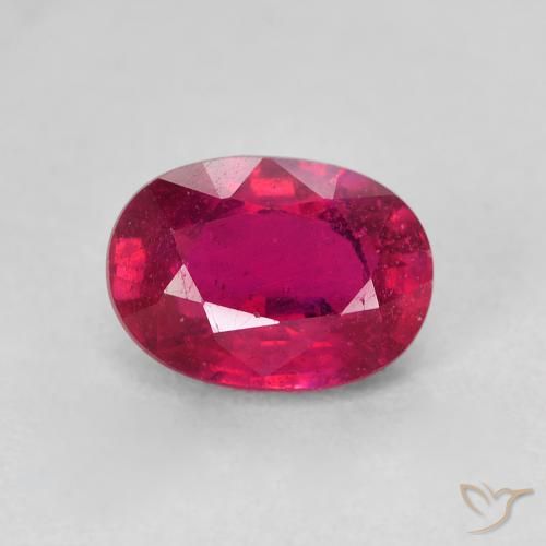 1.53ct Natural Rojo frambuesa Rubí, Ovalada, VS