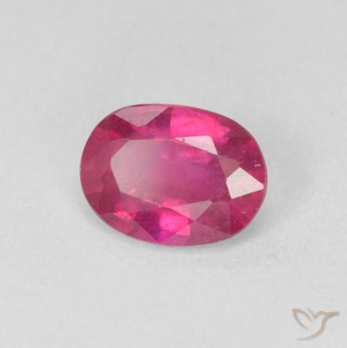 Rubí Rojo claro natural de 1.36 ct, Ovalada, VS
