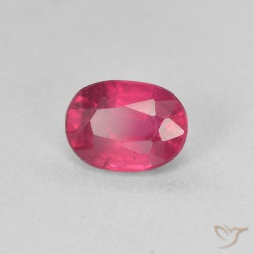 Rubí Rosado rojizo natural de 1.23 ct, Ovalada, VS