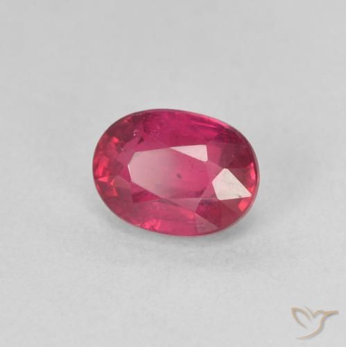Rubí Rojo rosado natural de 1.32 ct, Ovalada, VS