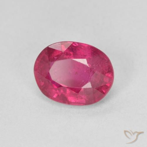Rubí Rojo medio natural de 1.61 ct, Ovalada, VS