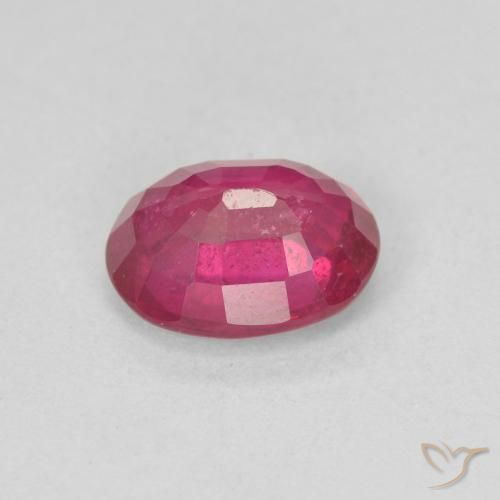 Rubí Rojo medio natural de 1.61 ct, Ovalada, VS