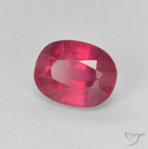Rubí Rosado rojizo intenso natural de 2.14 ct, Ovalada, VS