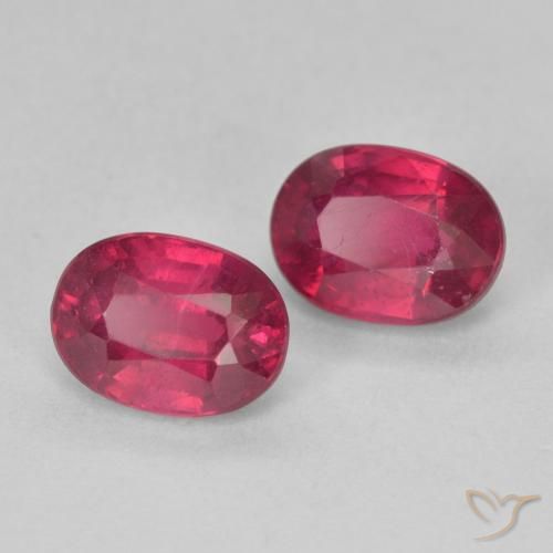 Gemas de Rubí Rosado rojizo intenso natural de 2.55 ct, Ovalada, VS-SI